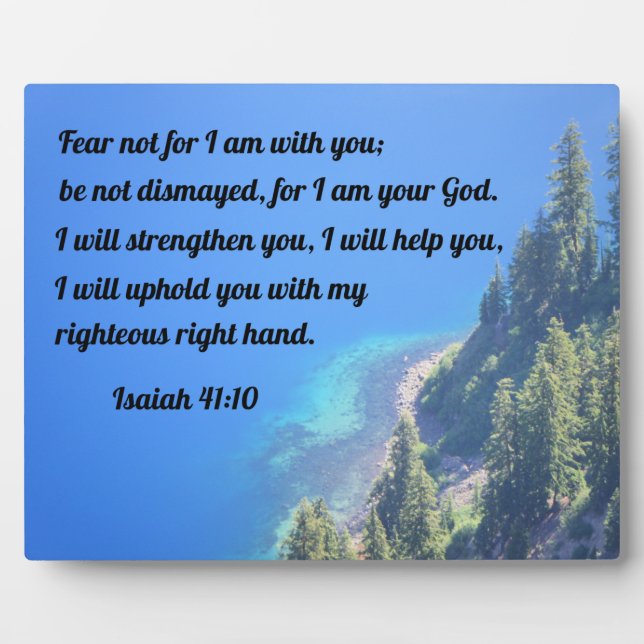 Placa Expositora Isaías 41:10 No temas, porque estoy contigo (Frente)