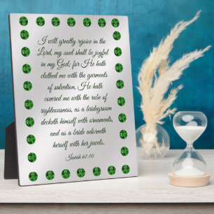 Placa Expositora Isaías 61:10 Plaque