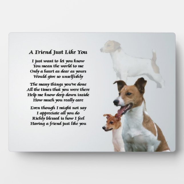 Placa Expositora Jack Russell Dog Friend Poem Plaque (Frente)