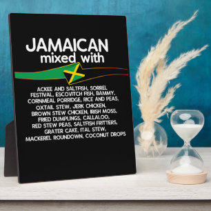 Placa Expositora Jamaicanos mezclados con Jamaica orgullosos