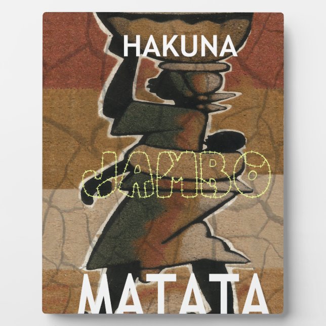 Placa Expositora Jambo Habari Hakuna Matata. (Frente)