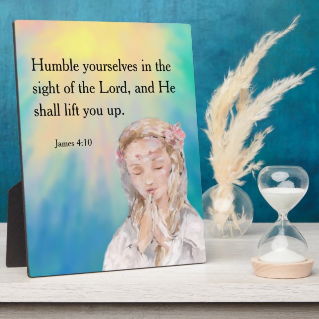 Placa Expositora James 4:10 (Lado)