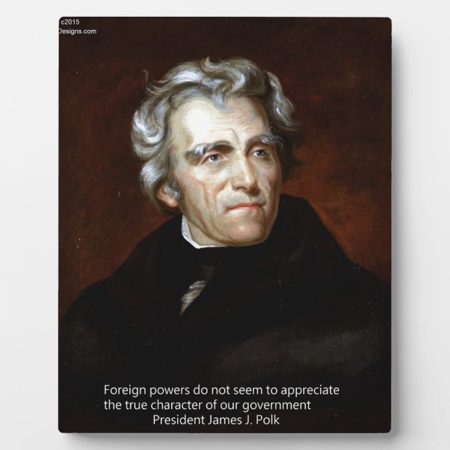 Placa Expositora James K Polk Y Cita (Frente)