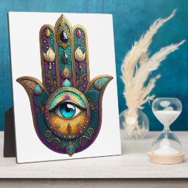Placa Expositora Jamsa de oro violeta turquesa con tercer ojo turqu