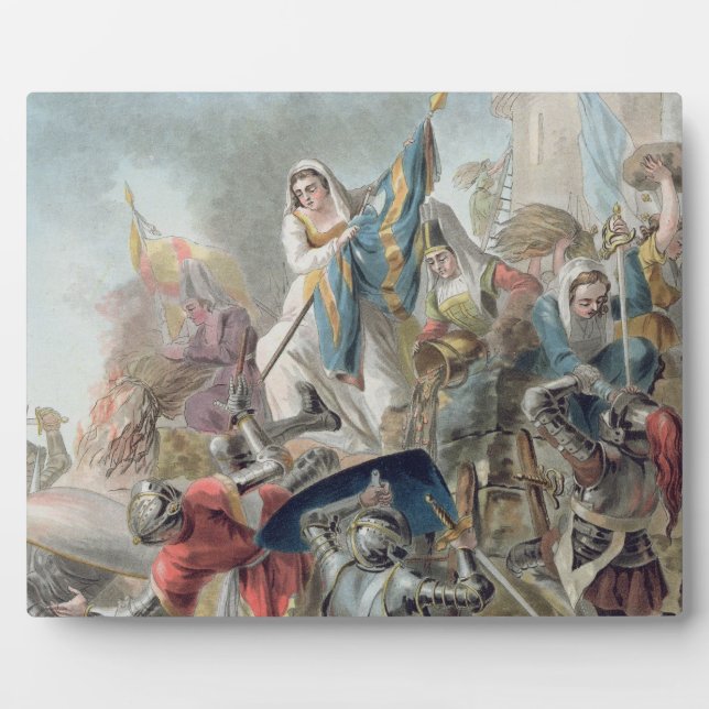 Placa Expositora Jeanne Laisne alza un estándar contra los hombres  (Frente)