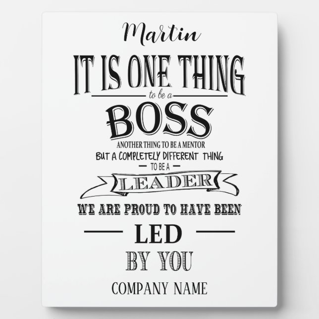 Placa Expositora Jefe GRACIAS JEFE "increíble jefe (Frente)