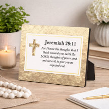 Jeremiah 29:11 I Know The Plans Gold Bible Verse