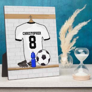 Placa Expositora Jersey de fútbol negro personalizado