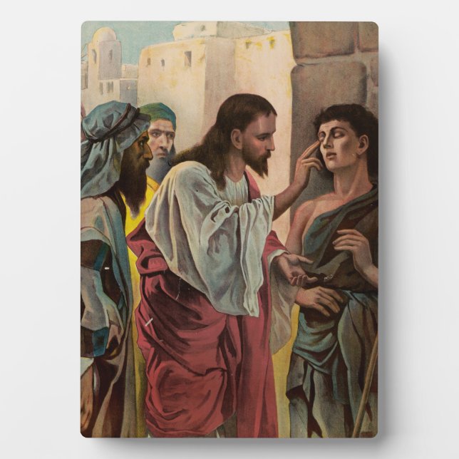 Placa Expositora Jesucristo curando al ciego (Frente)