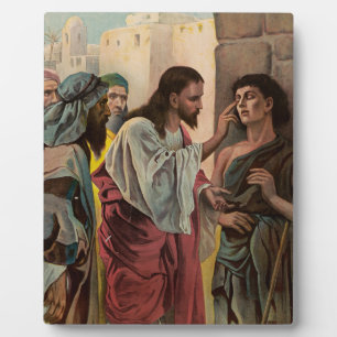 Placa Expositora Jesucristo curando al hombre ciego