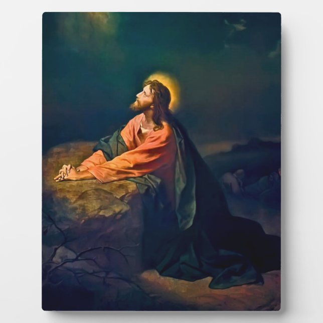 Placa Expositora Jesucristo en Gethsemane (Frente)