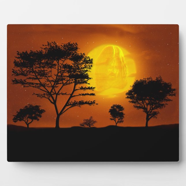 Placa Expositora Jesucristo mirando la Tierra desde la luna nocturn (Frente)