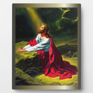 Placa Expositora Jesucristo rezando en el Jardín de Getsemane
