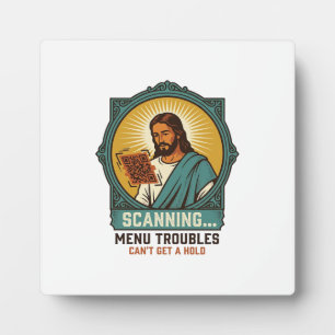 Placa Expositora Jesús Código QR Borroso No Se Escanea Menú Humor T