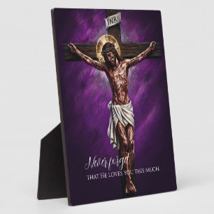 Placa Expositora Jesús Crucificado Murió por Nosotros Debido a Nues