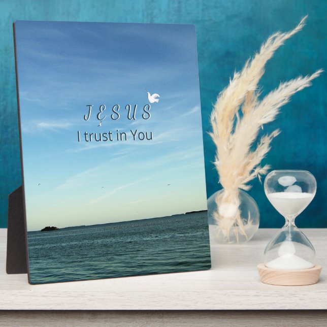 Placa Expositora Jesus & Dove Serene Faith Sky Art (Lado)