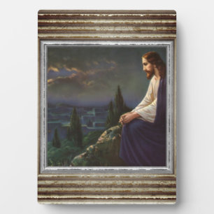 Placa Expositora Jesús En Una Montaña