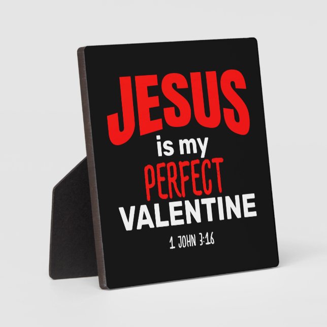 Placa Expositora JESÚS ES MI PERFECTO VALENTINO cristiano (Anverso)