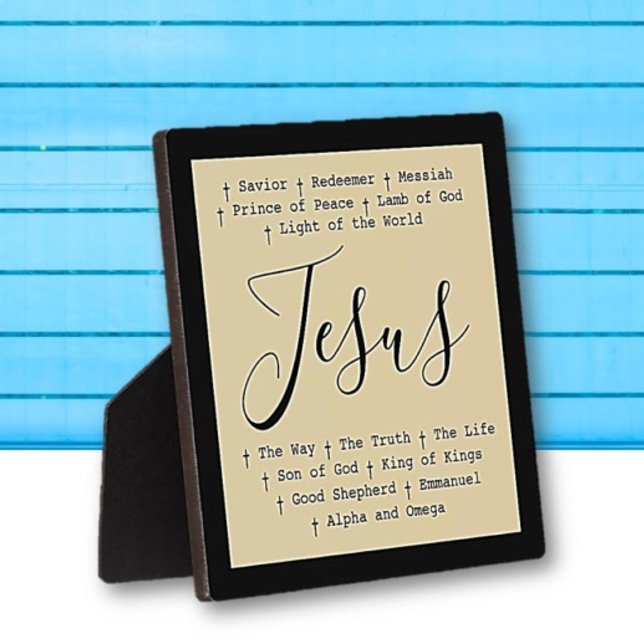 Placa Expositora "Jesús es" una mesa de fe cristiana basada en (Subido por el creador)