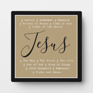 Placa Expositora "Jesus is" Christian faith tabletop based