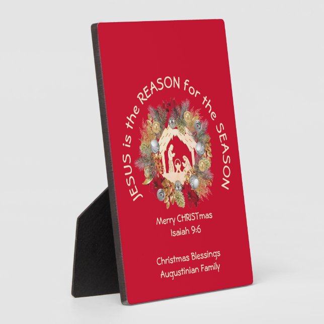 Placa Expositora JESÚS, Navidades Rojos, ES LA RAZÓN DE LA LLAMADA (Lado)