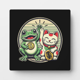 Placa Expositora Jin Chan y Maneki Neko - Suerte y prosperidad