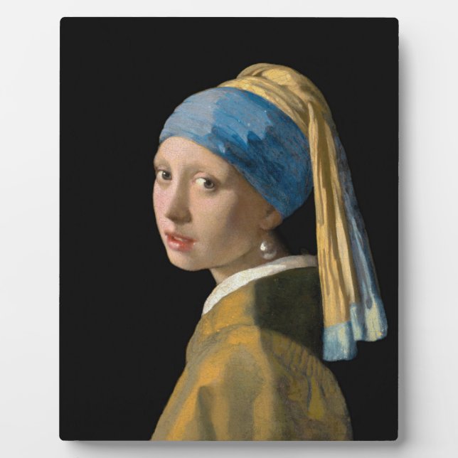Placa Expositora Johannes Vermeer, Chica de Pearl Earring (Frente)