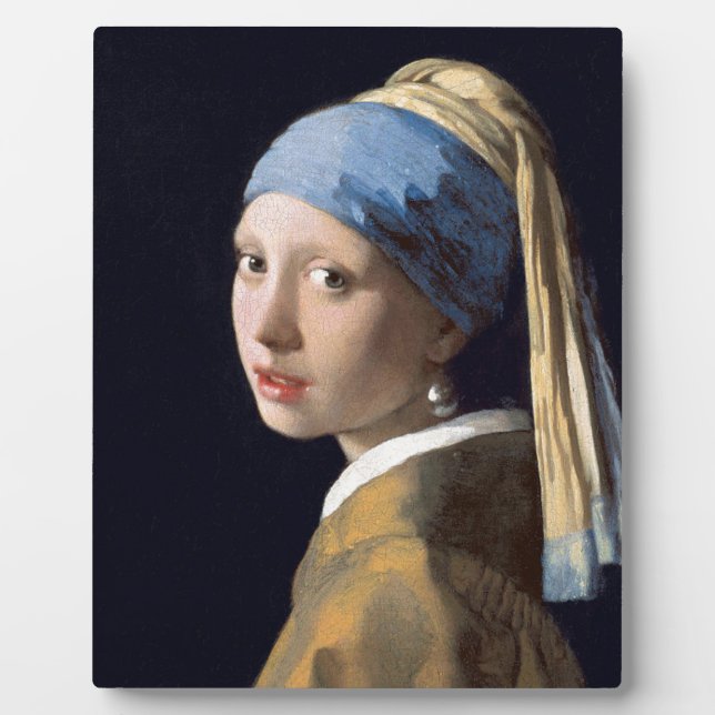 Placa Expositora Johannes Vermeer, Chica de Pearl Earring (Frente)