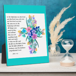 Placa Expositora John 1:1-5 Plaque