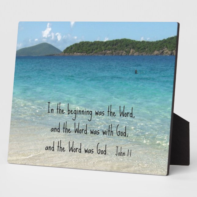 Placa Expositora John 1:1 Al principio estaba la Palabra... (Lado)