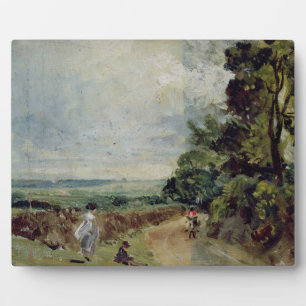 Placa Expositora John Constable   Una carretera de campo con árbole