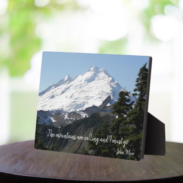 Placa Expositora John Muir cita foto de montaña (In Situ Table)