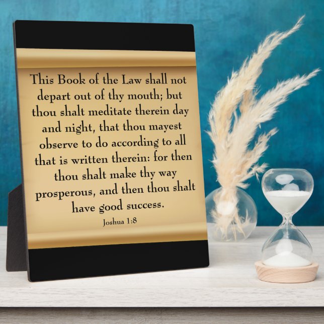 Placa Expositora Joshua 1:8 (Lado)