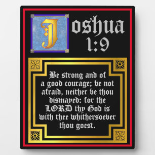 Placa Expositora Josué 1:9 Cita de la Biblia del Antiguo Testamento