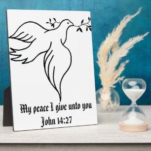 Placa Expositora Juan 14:27 versículo de la Biblia Religión Cristia