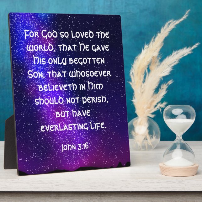 Placa Expositora Juan 3:16 (Lado)