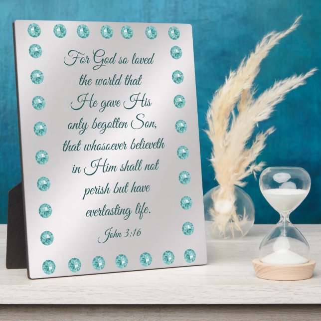 Placa Expositora Juan 3:16 Plaque (Lado)