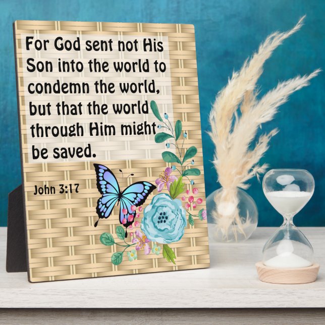 Placa Expositora Juan 3:17 (Lado)