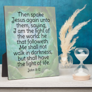 Placa Expositora Juan 8:12
