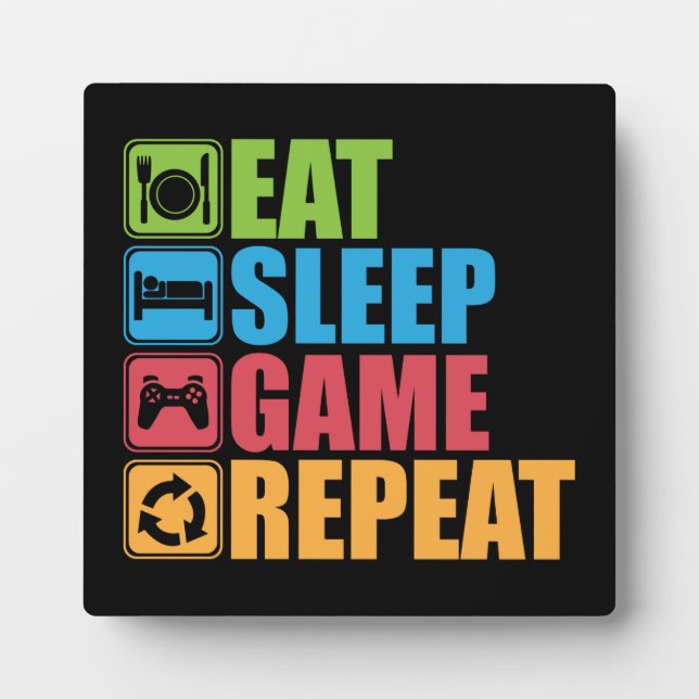 Placa Expositora Juego - Comer, Dormir, Jugar, Repetir - Jugador, D (Frente)