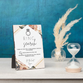 Placa Expositora Juego de búsqueda de anillo para ducha de novia Pl