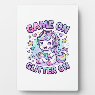 Placa Expositora Juego De Unicornio Con Brillo En Diseño Gráfico Me