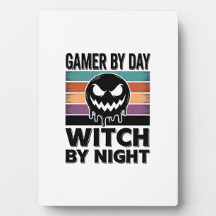 Placa Expositora Jugador De Día Bruja De Noche Diseño Retro De Hall