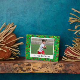 Placa Expositora Jugador entrenador de fútbol de bandera personaliz