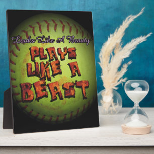 Placa Expositora Jugadores Como Un Softball De Bestia Fastpitch