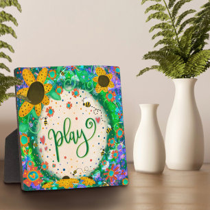 Placa Expositora Jugar a la diversión de los niños singulares inesp