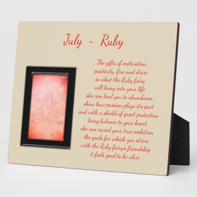 Placa Expositora Julio Birthstone Ruby (Lado)