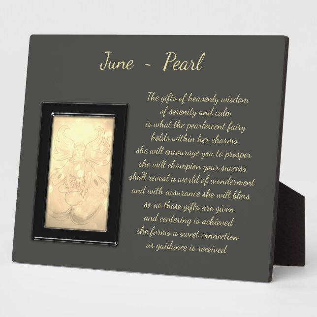 Placa Expositora June Birthstone Pearl (Lado)