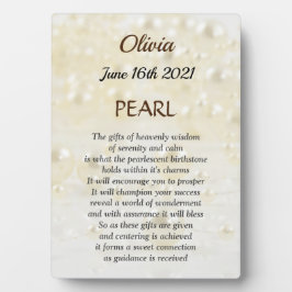 Placa Expositora June Birthstone Pearl design