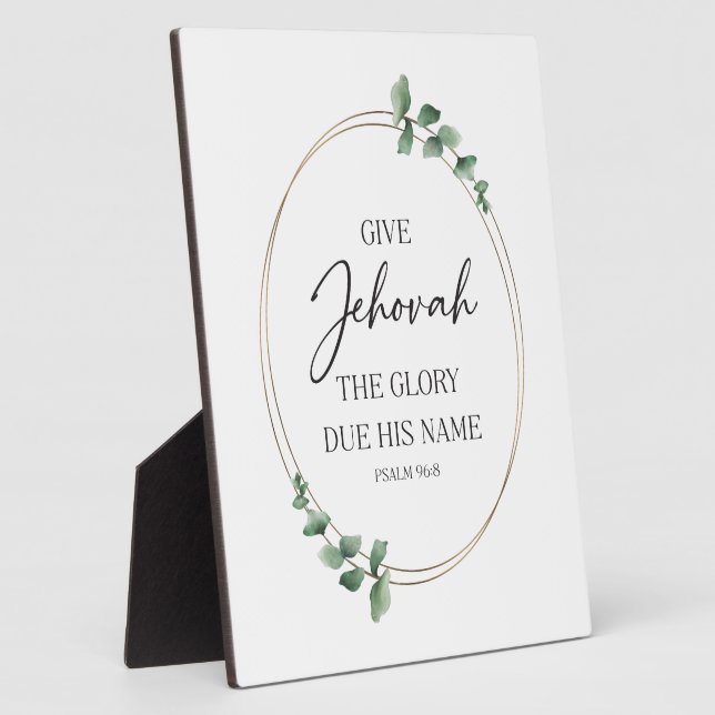 Placa Expositora JW 2025 Year Text with Eucalyptus (Lado)